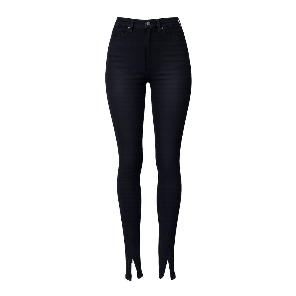 Joe's Jeans WeWoreWhat Danielle Skinny Sz 26 Black High Rise Split Hem Denim Y2K